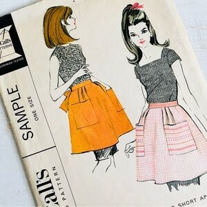 [McCall’s] One Size Short Apron 1966 Vintage Sewing Pattern